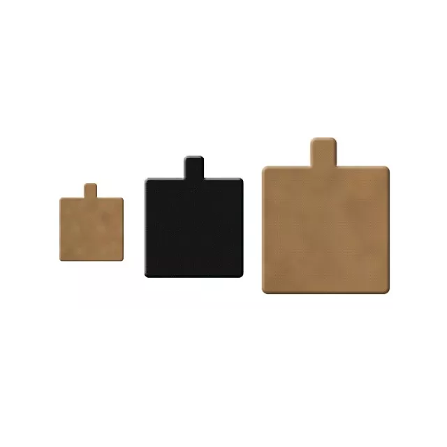Languette carton carrée or/noir