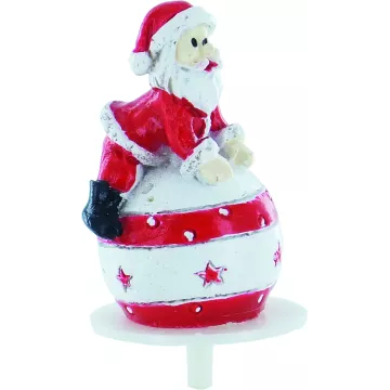 Décoration bûche Père Noël boules et cadeaux