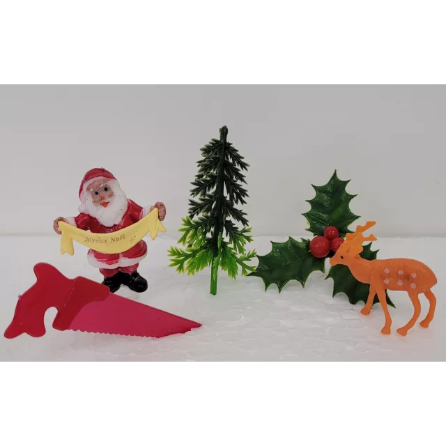Assortiment de décoration bûche de Noël, 5 pièces