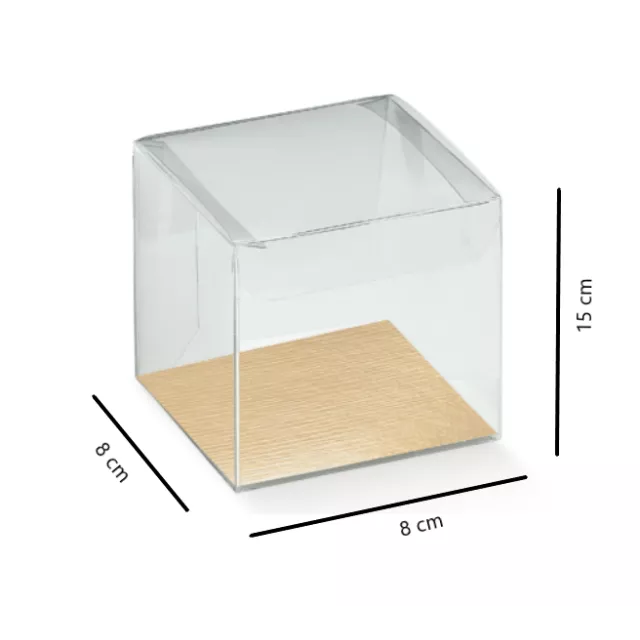 Boîte transparente avec fond doré 10 pces